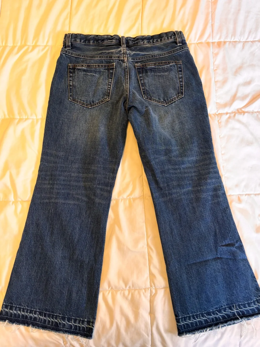 Free People Dark Wash Cropped Flare Jeans